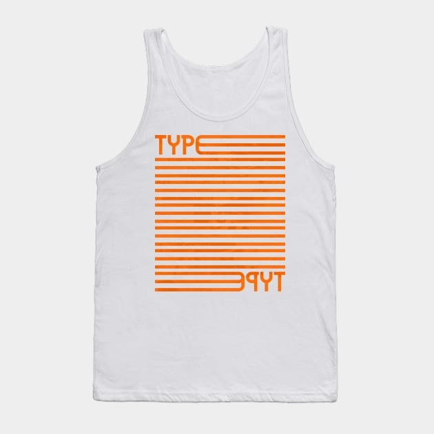 Type Stripes (Orange) Tank Top by John Uttley